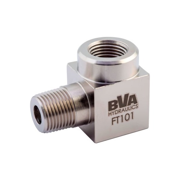 Bva Hydraulics BVA Hydraulic Fitting Street Elbow, 90 Connector, Female 3/8in-18 NPTF to Male 3/8in-18 NPTF FT101 - main